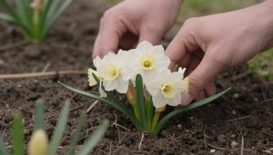 bulbes de narcisse en fleur dans un jardin naturel