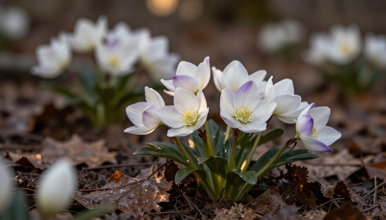 Hellébore et autres fleurs en H pour ombrage : conditions et floraison hivernale