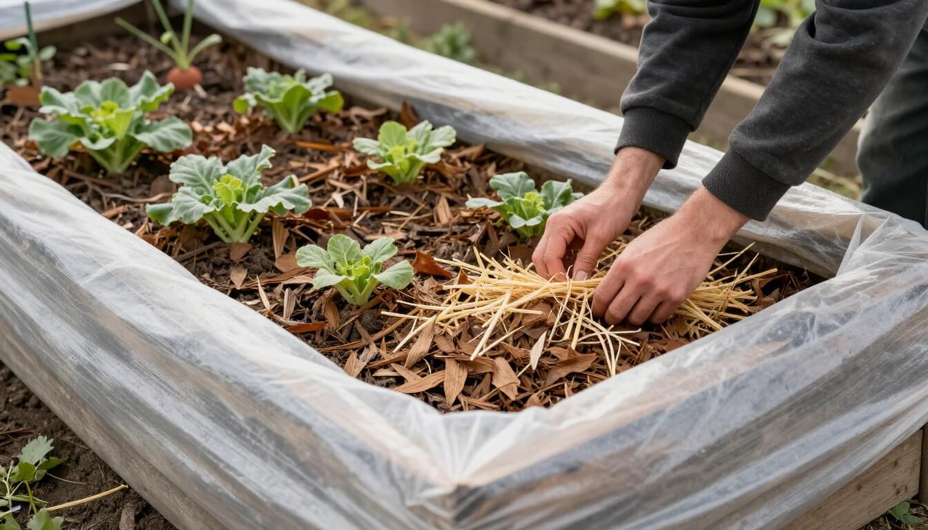 Protection et entretien décembraux : paillage, voiles et arrosage maîtrisé