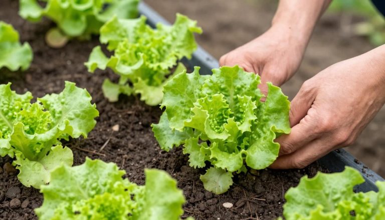 semis de salades en pépinière à l'ombre en août