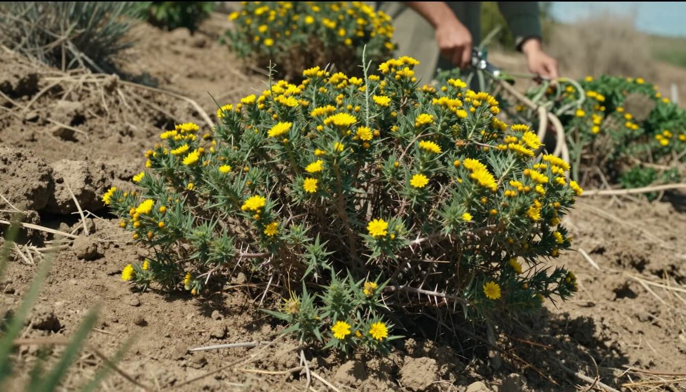 ajonc jaune en sol sec et acide en terrain difficile