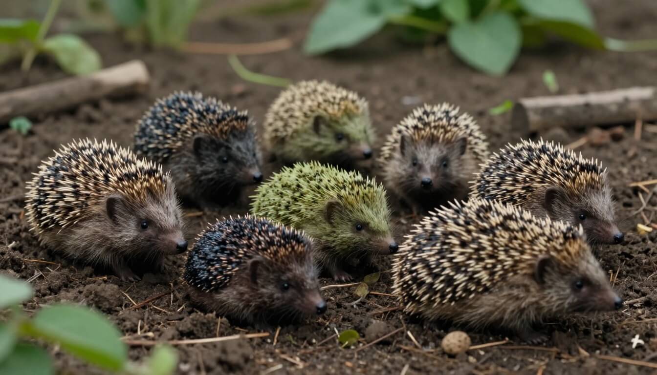 crottes de hérisson variées indiquant état de santé dans jardin