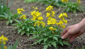 fleurs en U variées en jardin naturel printanier