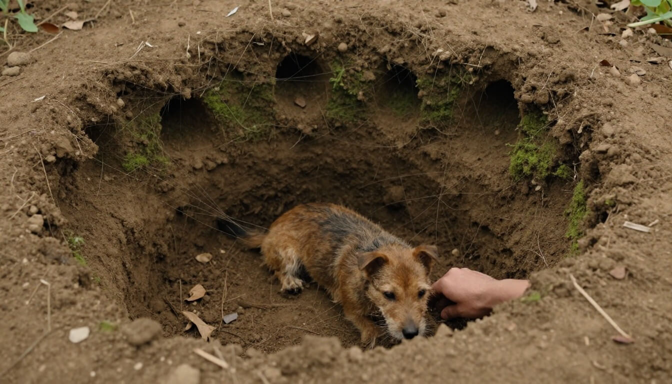 terrier souterrain de mygale de Provence avec galeries tapissées de soie