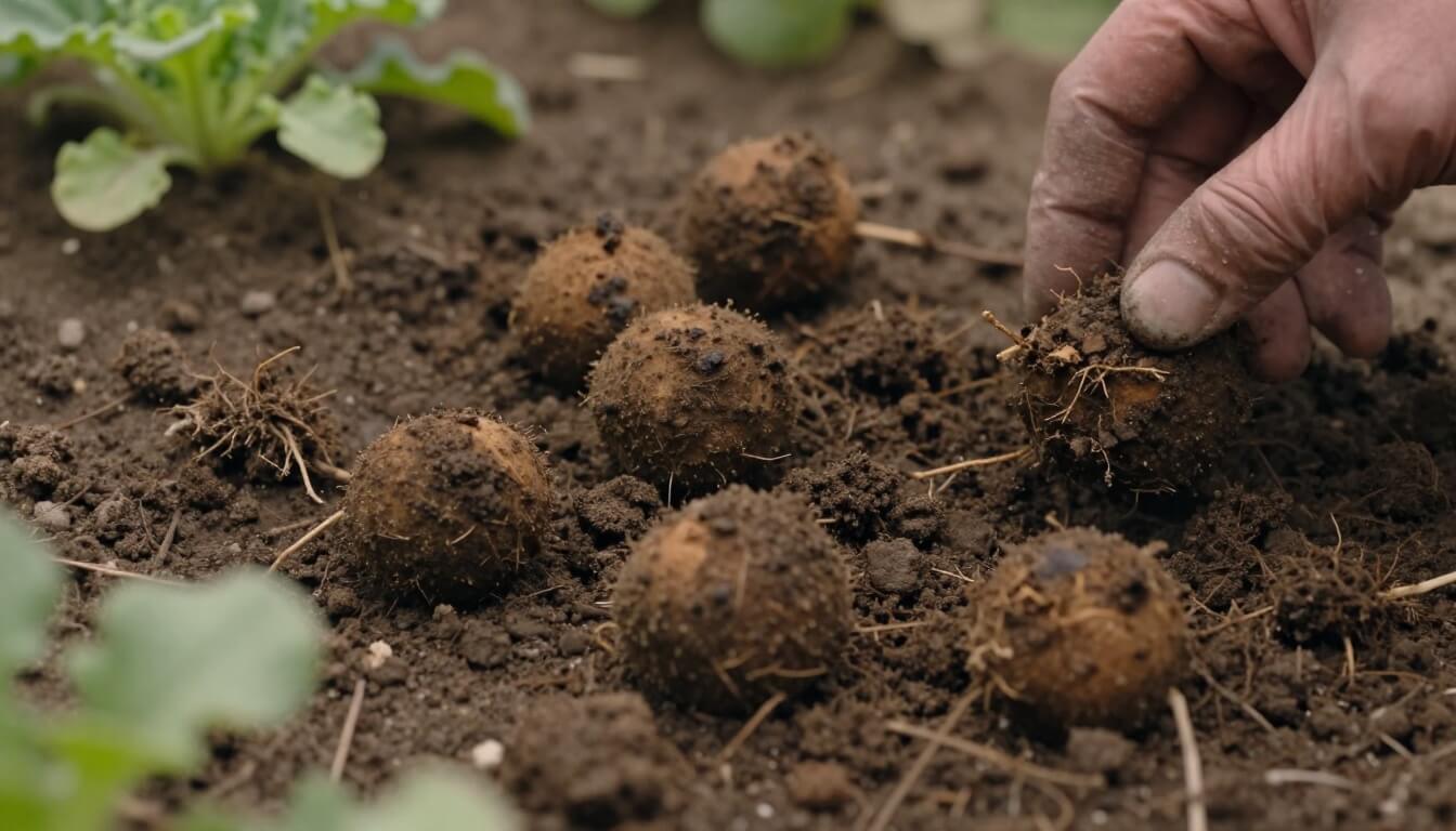crottes de sanglier sur sol avec signes subtils de contamination